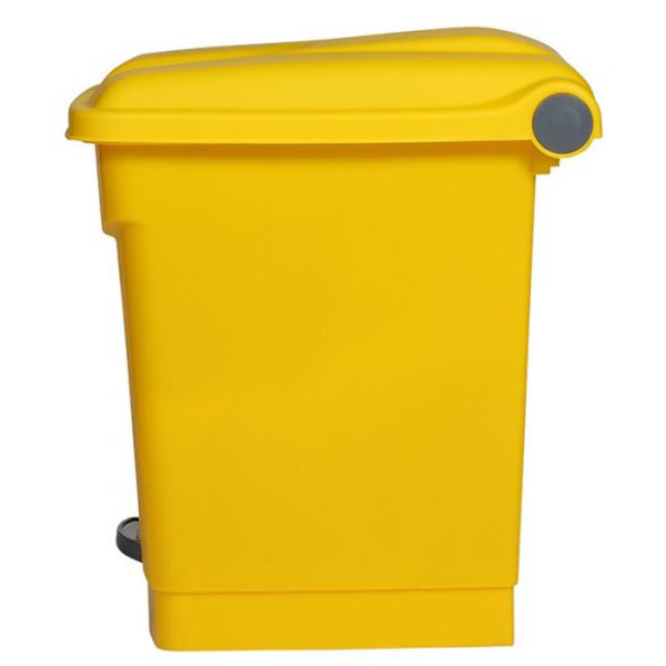 Pedaalemmer | Kunststof (Geel) | 30L | Klapdeksel | Hygiëne (HACCP) + Afvalscheiding | 410x398x435(h)mm