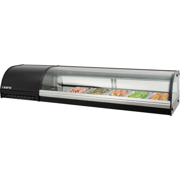 Sushivitrine | 85.5L | Zwart | 7x 1/3 GN | Compressor Links | 0°C/+6°C | 1800x390x310(h)mm