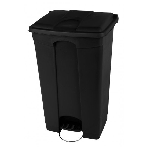 Afvalbak | Kunststof (Zwart) | 90L | Hygiëne (HACCP) + Antibacterieel | Wielen | 500x412x820(h)mm