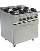 Saro Gasfornuis | Met Gasbakoven | E7/KUPG4LO | 4 Branders | 2x 4.5kW + 2x 7.5kW | Gasoven 7.9kW | 800x700x850(h)mm 