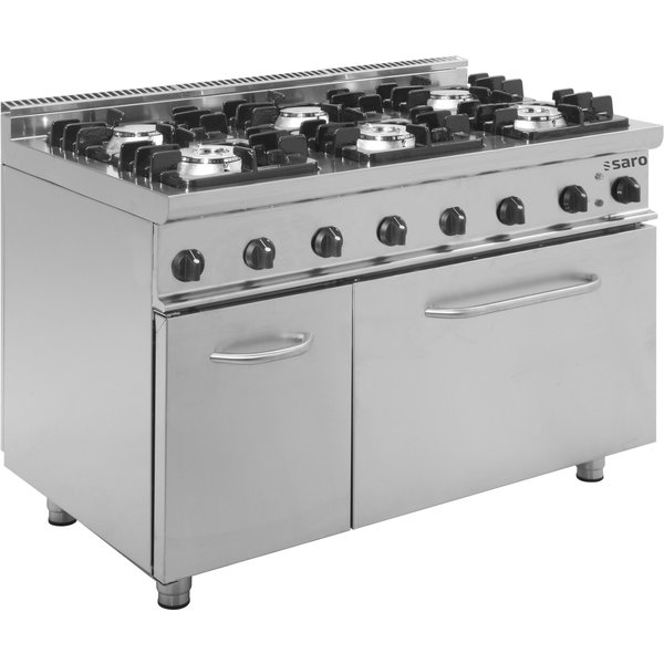 Gasfornuis | Elektrische Oven | E7/KUPG6LE | 6 Branders | 3x 4.5kW + 3x 7.5kW | 1200x700x850(h)mm