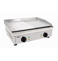 Saro Bakplaat/Grillplaat | Elektrisch | Model FRYT | Geribd/Glad | 3.5kW | 600x460x235(h)mm