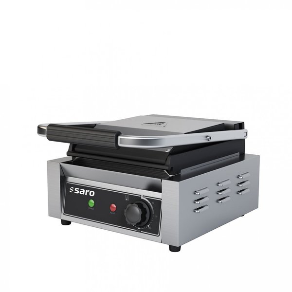 Contactgrill PG1 | Gegroefd | 1.8kW | Met Gietijzeren Plaat | 320x410x190(h)mm