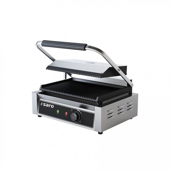 Contactgrill PG1B | Gegroefd | 2.2kW | Met Gietijzeren Plaat | 440x410x190(h)mm