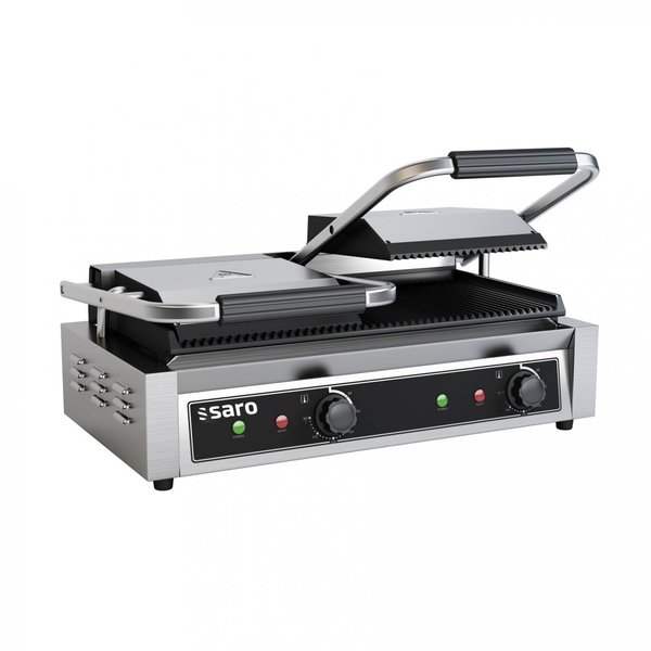 Contactgrill PG2 | Gegroefd | 3.6kW | Met Gietijzeren Plaat | 580x410x190(h)mm