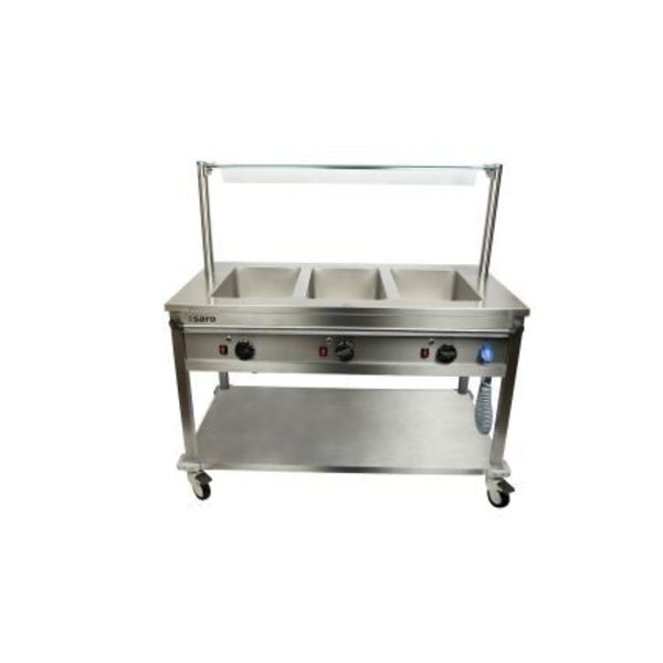 Bain Marie Wagen BT3 | 3x 1/1 GN | Met Aftapkranen | 2kW | 1304x704x850(h)mm
