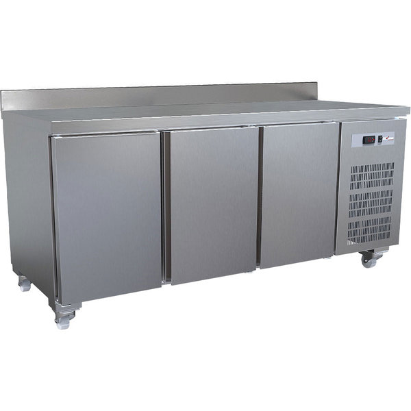 Koelwerkbank | 405L | 3 Deuren (1/1 GN) | 0°C/+8°C | Geforceerd | Achteropstand | Wielen (Geremd) | 1792x700x850(h)mm