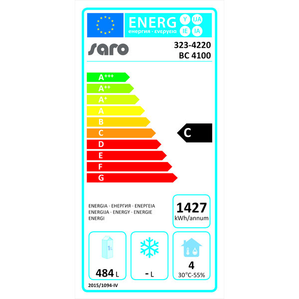 Barkoelkast BC 4100 | 518L | Zwart | +2/+8°C | Geforceerd | 2002x513x860(h)mm