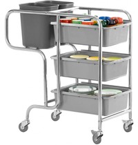Saro Trolley Model CLAIRE | Cap: 3 borden bakken - 2 bakken bestek | 1060x580x910(h)mm 