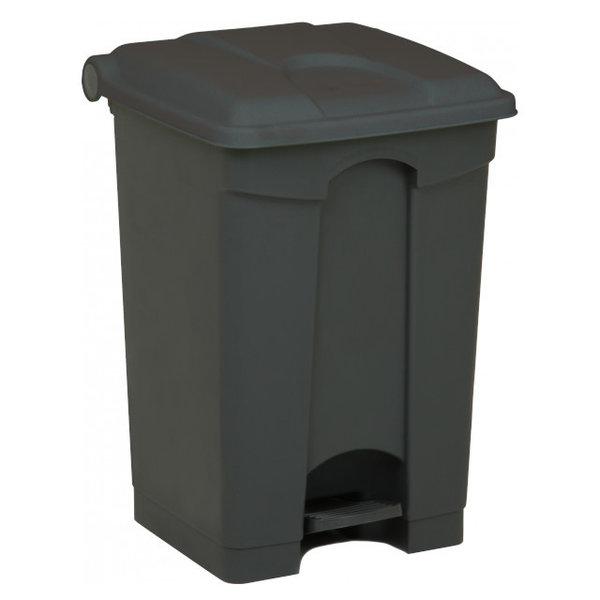 Pedaalemmer | Kunststof (Grijs) | 45L | Klapdeksel | Hygiëne (HACCP) + Afvalscheiding | 410x398x600(h)mm
