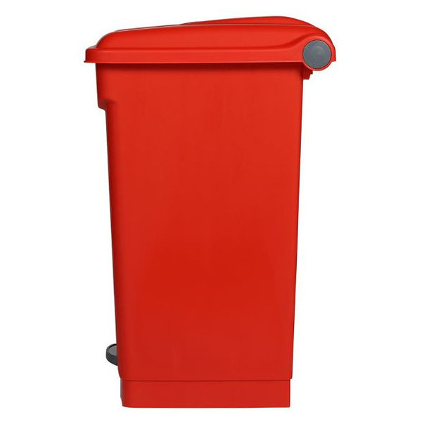 Pedaalemmer | Kunststof (Rood) | 45L | Klapdeksel | Hygiëne (HACCP) + Afvalscheiding | 410x398x600(h)mm