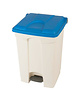 Probbax Pedaalemmer | Kunststof (Wit/Blauw) | 45L | Hygiëne (HACCP) + Afvalscheiding | 410x398x600(h)mm 