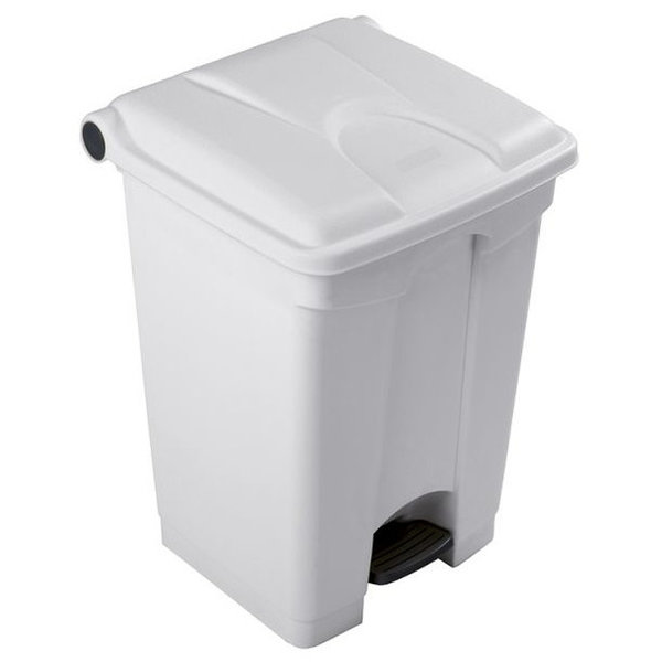 Pedaalemmer | Kunststof (Wit) | 45L | Klapdeksel | Hygiëne (HACCP) + Afvalscheiding | 410x398x600(h)mm