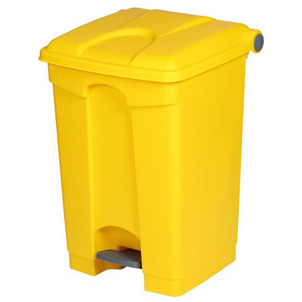 Pedaalemmer | Kunststof (Geel) | 45L | Hygiëne (HACCP) + Afvalscheiding | 410x398x600(h)mm