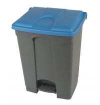 Probbax Pedaalemmer | Kunststof (Grijs/Blauw) | 70L | Klapdeksel | Hygiëne (HACCP) + Afvalscheiding | 495x412x673(h)mm 