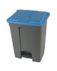 Probbax Pedaalemmer | Kunststof (Grijs/Blauw) | 70L | Klapdeksel | Hygiëne (HACCP) + Afvalscheiding | 495x412x673(h)mm 