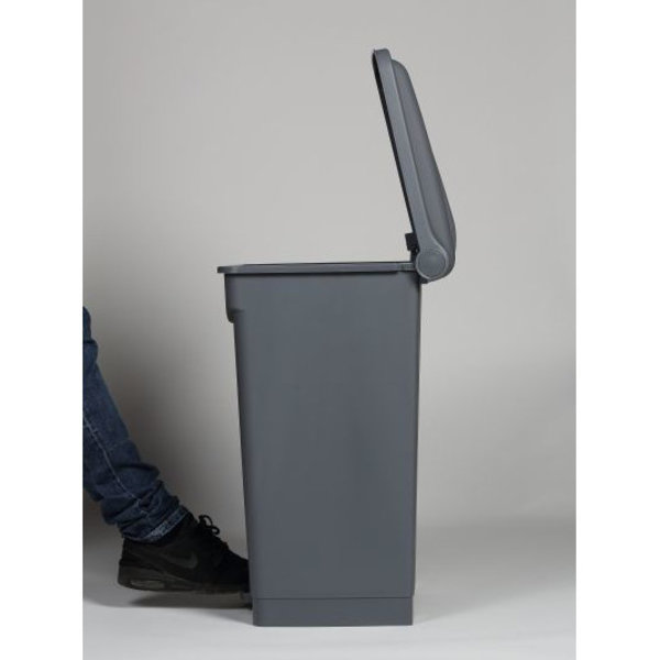 Pedaalemmer | Kunststof (Grijs/Geel) | 70L | Klapdeksel | Hygiëne (HACCP) + Afvalscheiding | 495x412x673(h)mm