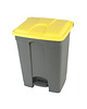 Probbax Pedaalemmer | Kunststof (Grijs/Geel) | 70L | Klapdeksel | Hygiëne (HACCP) + Afvalscheiding | 495x412x673(h)mm 