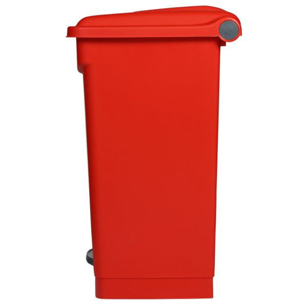 Pedaalemmer | Kunststof (Rood) | 70L | Klapdeksel | Hygiëne (HACCP) + Afvalscheiding | 495x412x673(h)mm