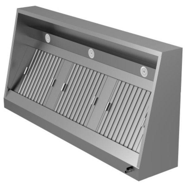 RVS afzuigkap schuinmodel | 2500x700x400(h)mm