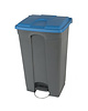 Probbax Pedaalemmer | Kunststof (Grijs/Blauw) | 90L | Klapdeksel | Hygiëne (HACCP) + Afvalscheiding | Wielen | 500x412x820(h)mm 