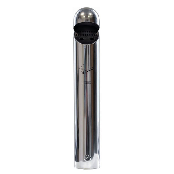 Wand-Asbak | Cilinder (Afdekkap) | RVS | 1.7L | Ø76x460(h)mm