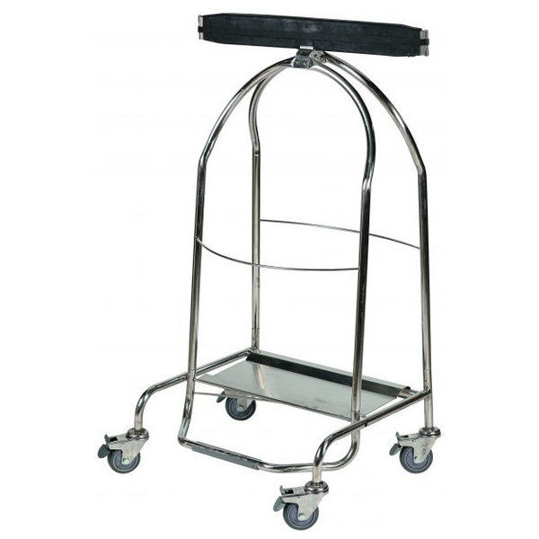 Afvalzakhouder | RVS (Glanzend) | 110L | Klemsluiting | Wielen (Geremd) | 550x425x940(h)mm