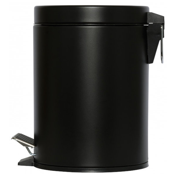 Pedaalemmer | Metaal (Zwart) | 5L | Klapdeksel | Ø203x284(h)mm