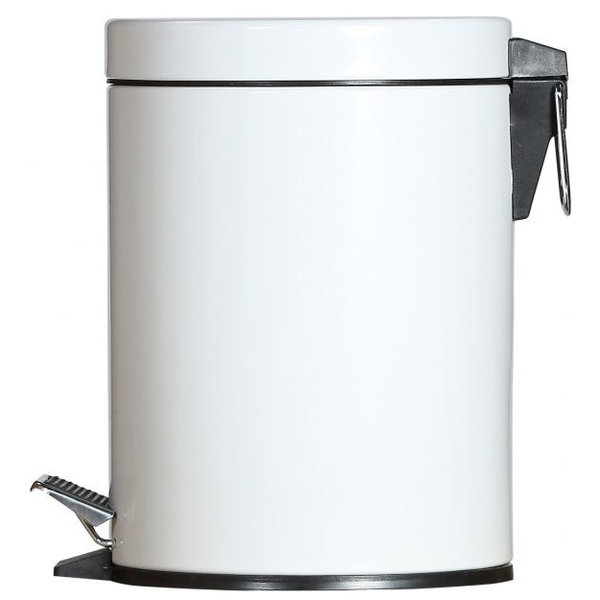 Pedaalemmer | Metaal (Wit) | 5L | Klapdeksel | Ø203x284(h)mm