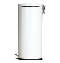 Probbax Pedaalemmer | Metaal (Wit) | 30L | Klapdeksel | Ø292x640(h)mm 