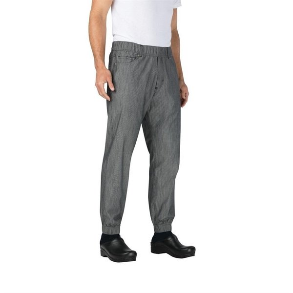 Chef Works Urban jogger 257 koksbroek zwart/wit fijn gestreept | 76% katoen/24% polyester