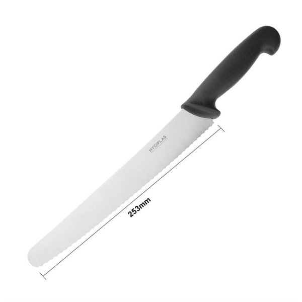Bakkersmes gekarteld RVS zwart | 25,5(l)cm