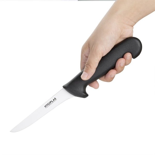 Uitbeenmes RVS zwart | 12,5(l)cm