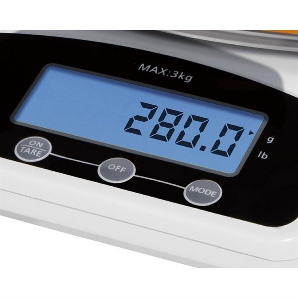 Weegschaal RVS digitaal | Cap. 3 kg | Incl. adapter | 178x225x80(h)mm