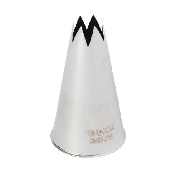 Spuitmond RVS gekarteld | 9mm | 4,5(Ø)x2,5(h)cm