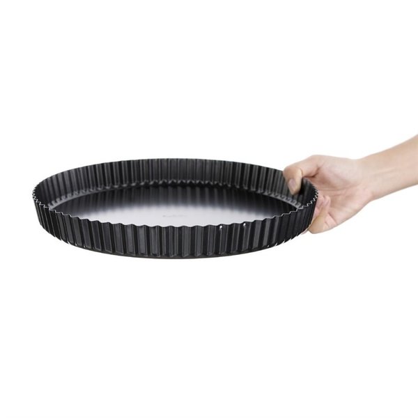 Quichevorm met losse bodem carbonstaal | 30(Ø)x3,5(h)cm