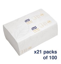 Tork Multifold handoekken | 2 laags | 2100 stuks | Voor DB462 en FA704 
