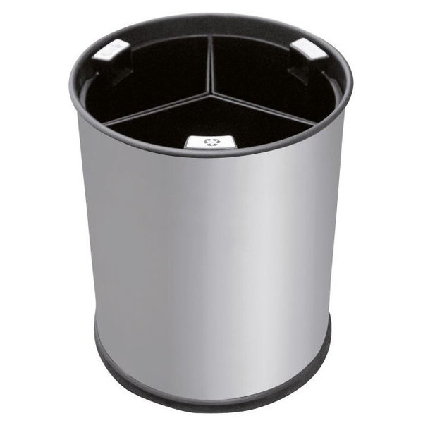 Afvalbak | RVS (Geborsteld) | 13L | Open | Afvalscheiding | Ø245x300(h)mm