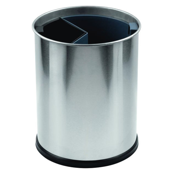 Afvalbak | RVS (Geborsteld) | 13L | Open | Afvalscheiding | Ø245x300(h)mm