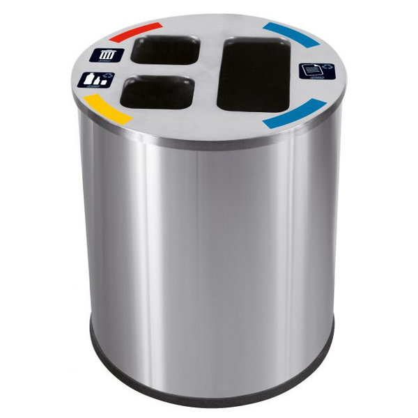 Afvalbak | RVS (Geborsteld) | 40L | Afvalscheiding | Ø355x470(h)mm