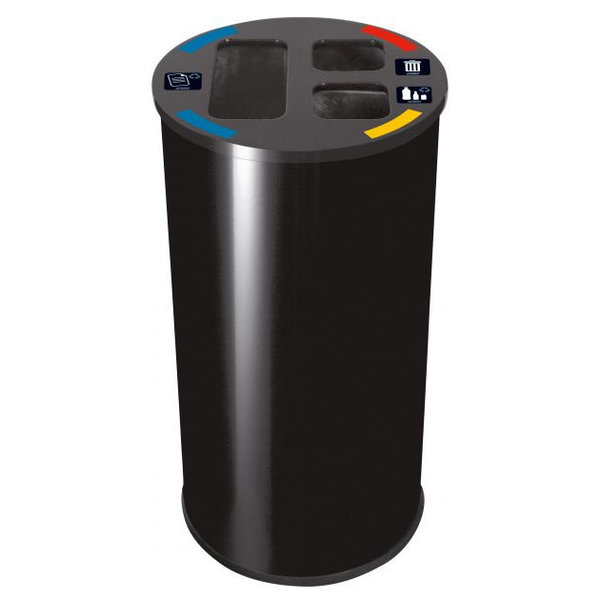 Afvalbak | Kunststof (Zwart) | 60L | Open | Afvalscheiding | Ø355x670(h)mm