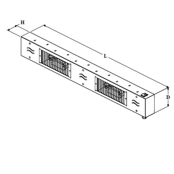 Halogeen verwarmings element | 230V | 1000x115x35(h)mm