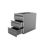 UNNINOX Ladenblok | UNNINOX Werktafels (700mm) | RVS | 3 Laden | 400x670x580(h)mm