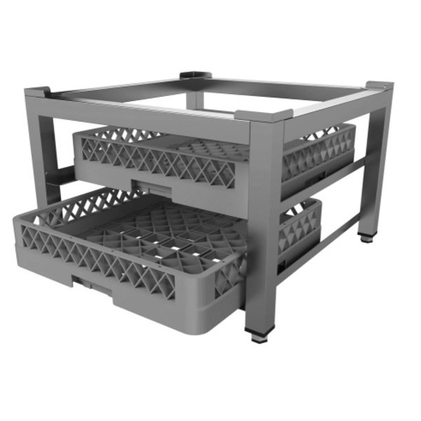 RVS onderstel vaatwasser | Cap. 2x 500x500mm korf | 610x610x400(h)mm