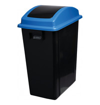 Probbax Afvalbak | Kunststof (Zwart/Blauw) | 40L | Tuimeldeksel | Afvalscheiding | 270x410x605(h)mm 