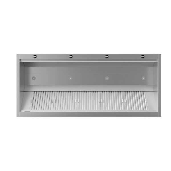 RVS inductie afzuigkap | 3 labyrintfilters | 2000x1300x550(h)mm