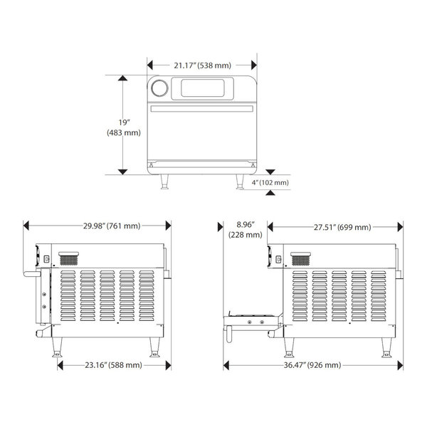 High Speed Oven | Bullet | Hete Lucht + Magnetron + Infrarood | Touchscreen | WiFi | 400V (10.5kW) | 538x761x584(h)mm
