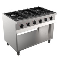 CombiSteel Base 700 gas kooktoestel | 6 branders | 6x 6.5kW | 1100x700x900(h)mm