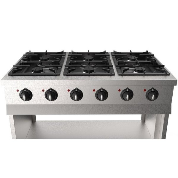 Gasfornuis | BASE 700 | 6 Branders | 6x 6.5kW | 1100x700x900(h)mm