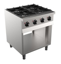 CombiSteel Base 700 gas kooktoestel | 4 branders | 4x 6.5kW | 700x700x900(h)mm